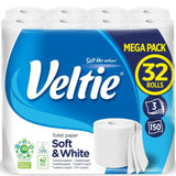 Veltie Toalett pap\r Softwhite Mega pack 3rtg 100% cell 16.5 m 32 tek VELTIE4800232