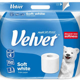 Velvet toalett papír soft whie 3 rtg 100% cell 18,3 4 tek /csom P4200139