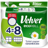 Velvet toalett papír kamilla ecoroll 3rtg 100% cell 36.6 4 tek /csom P4200081