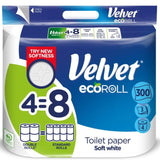 Velvet toalett papír white eco roll 3rtg 100% cell 36,6 m 4 tek /csom P4200080